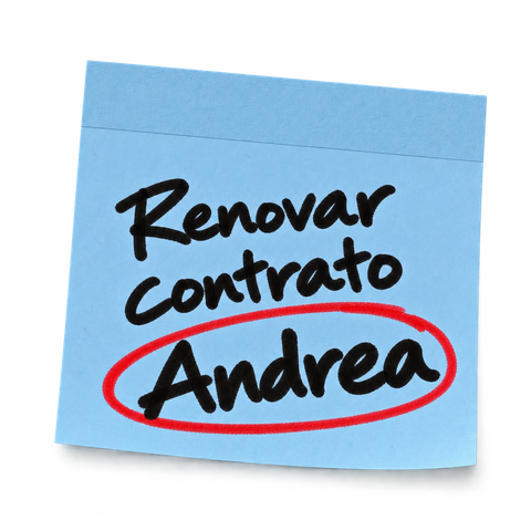Post-it: Renovar contrato, Andrea